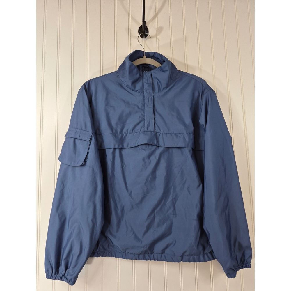 Gap Mens Blue 1/4 Zip Anorak Windbreaker Jacket Utility Long Sleeve Pocket Med